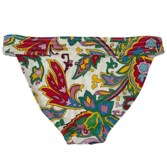 Boden Milos Smocked Bikini Bottoms Ivory Paisley Azure Size 4 Colorful Playful - Picture 8 of 15